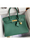 Hermes Birkin 30 Retourne Handmade Bag In Malachite Clemence Leather  Replica