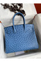 Hermes Birkin 30 Retourne Handmade Bag In Mykonos Ostrich Leather  Replica