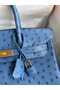 Hermes Birkin 30 Retourne Handmade Bag In Mykonos Ostrich Leather  Replica