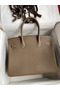 Hermes Birkin 30 Retourne Handmade Bag In Taupe Clemence Leather  Replica