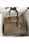 Hermes Birkin 30 Retourne Handmade Bag In Taupe Clemence Leather  Replica