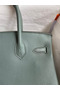 Hermes Birkin 30 Retourne Handmade Bag In Vert Amande Clemence Leather  Replica