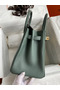 Hermes Birkin 30 Retourne Handmade Bag In Vert Amande Clemence Leather  Replica