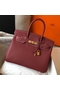 Hermes Birkin 30cm Bag In Bordeaux Clemence Leather GHW  Replica