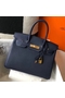Hermes Birkin 30cm Bag In Dark Blue Clemence Leather GHW  Replica