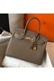 Hermes Birkin 30cm Bag In Taupe Clemence Leather GHW  Replica