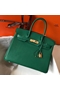 Hermes Birkin 30cm Bag In Vert Vertigo Clemence Leather GHW  Replica