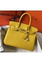 Hermes Birkin 30cm Bag In Yellow Clemence Leather GHW  Replica