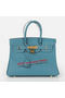 Hermes Birkin 30CM Tote Bag Blue Original Leather H30 Gold  Replica