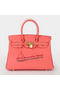 Hermes Birkin 30CM Tote Bag Light Red Original Leather H30 Gold  Replica
