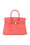 Hermes Birkin 30CM Tote Bag Light Red Original Leather H30 Gold  Replica
