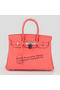 Hermes Birkin 30CM Tote Bag Light Red Original Leather H30 Silver  Replica