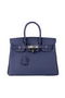 Hermes Birkin 30CM Tote Bag RoyalBlue Original Leather H30 Silver  Replica