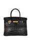 Hermes Birkin 30CM Tote Bags Black Crocodile Leather Gold  Replica