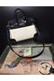 Hermes Birkin 30CM Tote Bags Black&Offwhite H30 Gold  Replica