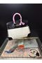 Hermes Birkin 30CM Tote Bags Black&Offwhite H30 Gold  Replica