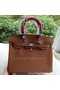 Hermes Birkin 30CM Tote Bags Brown Calfskin Leather BK30 Silver  Replica