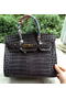 Hermes Birkin 30CM Tote Bags Croco Leather H30CO Grey  Replica