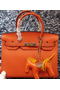Hermes Birkin 30CM Tote Bags Litchi Leather H30LI Orange  Replica
