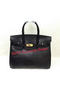 Hermes Birkin 30CM Tote Bags Lizard Leather H30LI Black  Replica