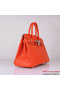 Hermes Birkin 30CM Tote Bags Orange Clemence Leather Silver  Replica