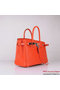 Hermes Birkin 30CM Tote Bags Orange Clemence Leather Silver  Replica