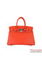 Hermes Birkin 30CM Tote Bags Orange Clemence Leather Silver  Replica