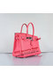 Hermes Birkin 30CM Tote Bags Pink Clemence Leather Silver  Replica