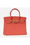 Hermes Birkin 30CM Tote Bags Pompadour Grain Leather Gold  Replica