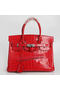 Hermes Birkin 30CM Tote Bags Red Iridescent Croco Leather Silver  Replica