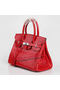 Hermes Birkin 30CM Tote Bags Red Iridescent Croco Leather Silver  Replica