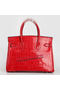 Hermes Birkin 30CM Tote Bags Red Iridescent Croco Leather Silver  Replica