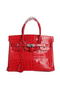 Hermes Birkin 30CM Tote Bags Red Iridescent Croco Leather Silver  Replica