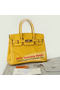 Hermes Birkin 30CM Tote Bags Yellow Iridescent Croco Leather Gold  Replica