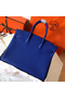 Hermes Birkin 35 Handmade Bag In Blue Electric Clemence Leather  Replica
