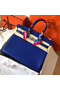 Hermes Birkin 35 Handmade Bag In Blue Electric Clemence Leather  Replica