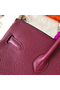 Hermes Birkin 35 Handmade Bag In Bordeaux Clemence Leather  Replica