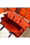 Hermes Birkin 35 Handmade Bag In Orange Clemence Leather  Replica