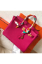 Hermes Birkin 35 Handmade Bag In Peach Clemence Leather  Replica
