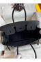 Hermes Birkin 35 Handmade Bag In Toile & Black Swift Leather  Replica