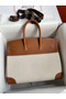 Hermes Birkin 35 Handmade Bag In Toile & Gold Swift Leather  Replica