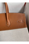 Hermes Birkin 35 Handmade Bag In Toile & Gold Swift Leather  Replica