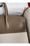 Hermes Birkin 35 Handmade Bag In Toile & Taupe Clemence Leather  Replica