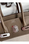 Hermes Birkin 35 Handmade Bag In Toile & Taupe Clemence Leather  Replica