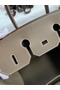 Hermes Birkin 35 Handmade Bag In Toile & Taupe Clemence Leather  Replica