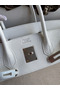 Hermes Birkin 35 Handmade Bag In Toile & White Clemence Leather  Replica