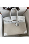 Hermes Birkin 35 Handmade Bag In Toile & White Clemence Leather  Replica