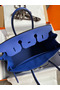 Hermes Birkin 35 Retourne Handmade Bag In Blue Electric Clemence Leather  Replica
