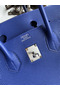 Hermes Birkin 35 Retourne Handmade Bag In Blue Electric Clemence Leather  Replica