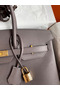 Hermes Birkin 35 Retourne Handmade Bag In Etain Epsom Calfskin  Replica